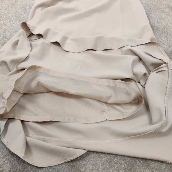 Ekol Women's Maxi Flutter Hem Skirt in Tan Linen Size EU 42 Bodycon - Picture 8 of 13